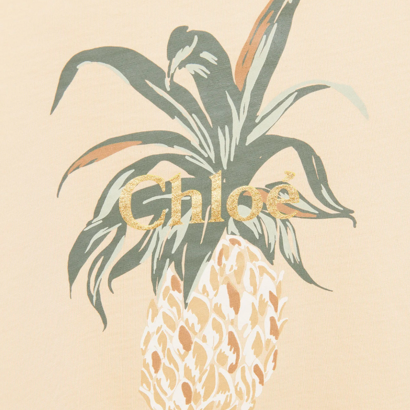 Chloé Kids Pineapple T Shirt Stone kids T shirts Chloé Kids   