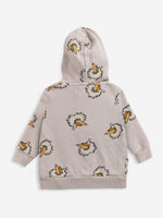 Bobo Choses Baby Birdie All Over zipped hoodie