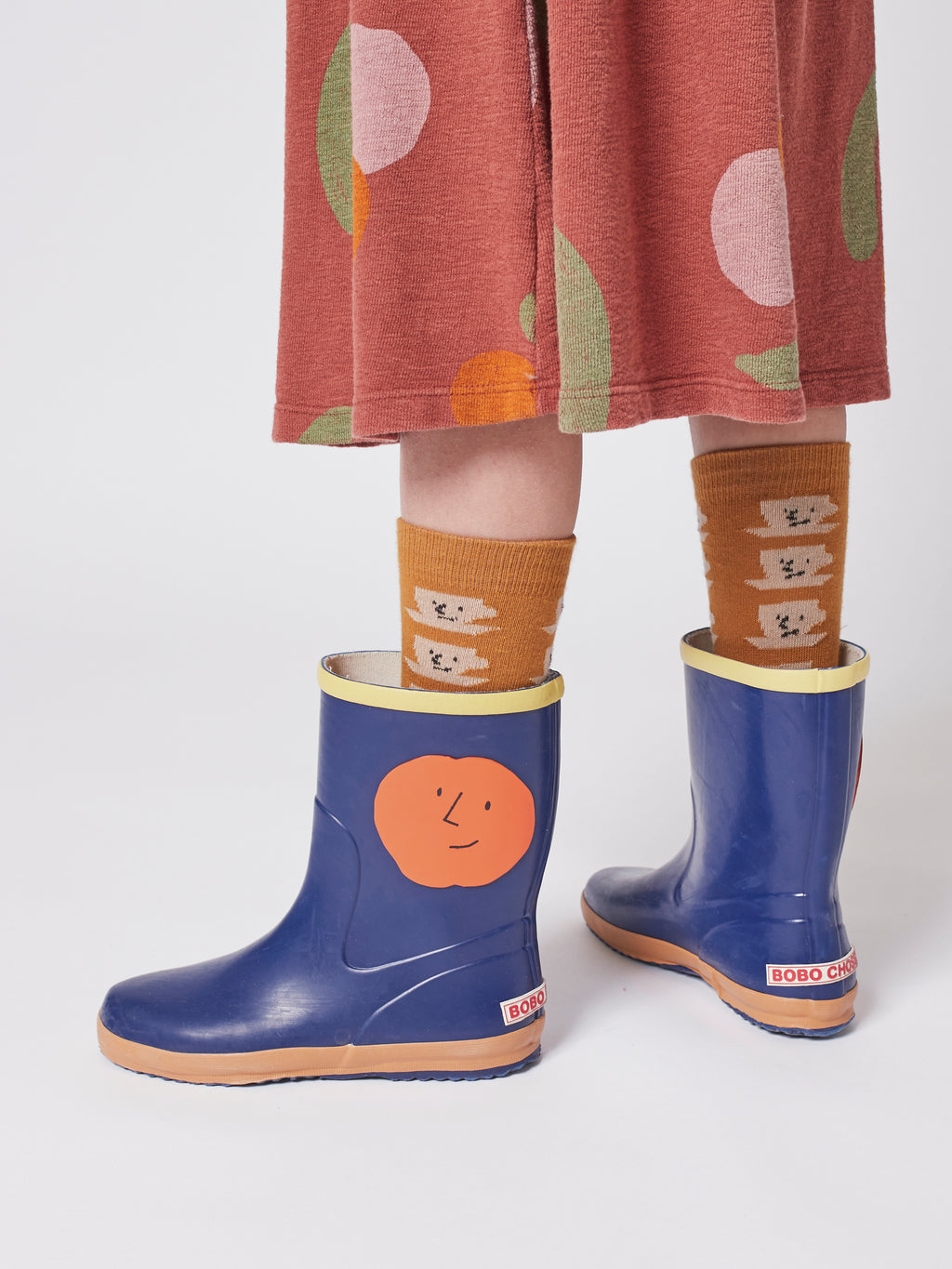 Bobo Choses Orange Faces rain boots kids shoes Bobo Choses   