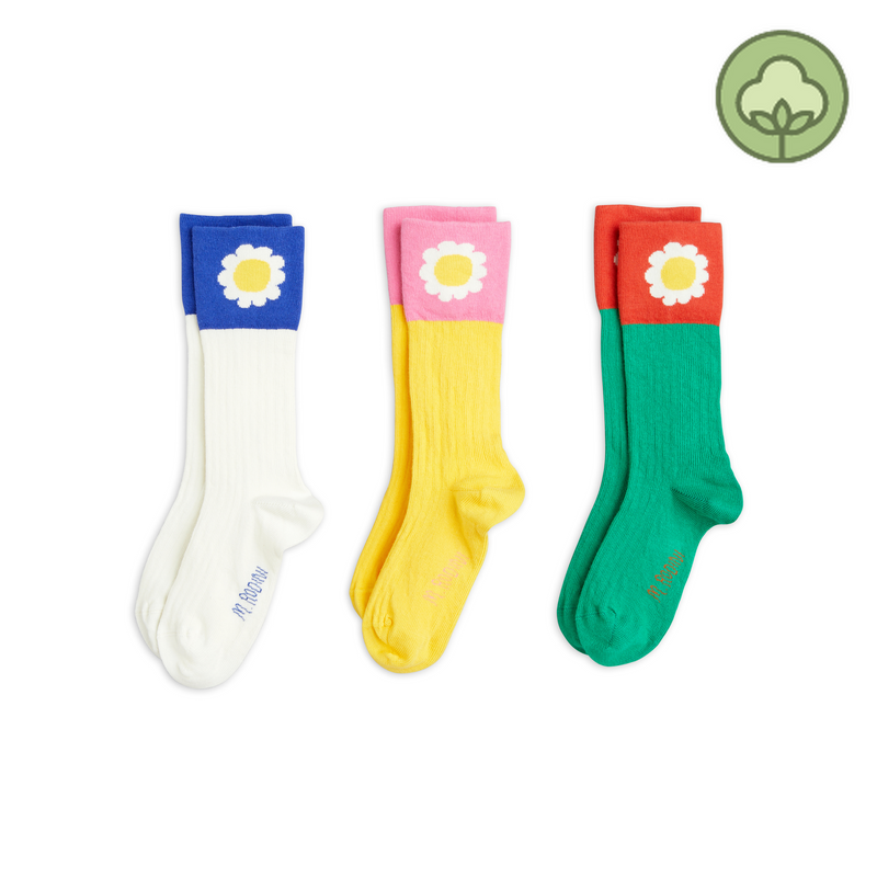 Mini Rodini Mr Flower Socks 3 pack kids socks and tights Mini Rodini   