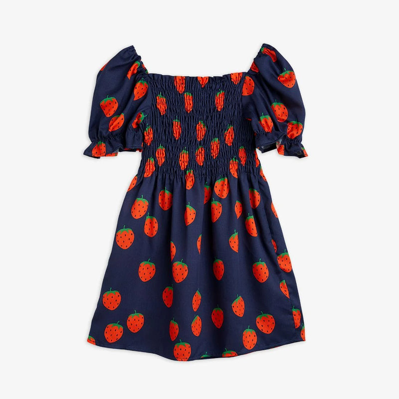 Mini Rodini Strawberries woven puff sleeve dress – Crown Forever