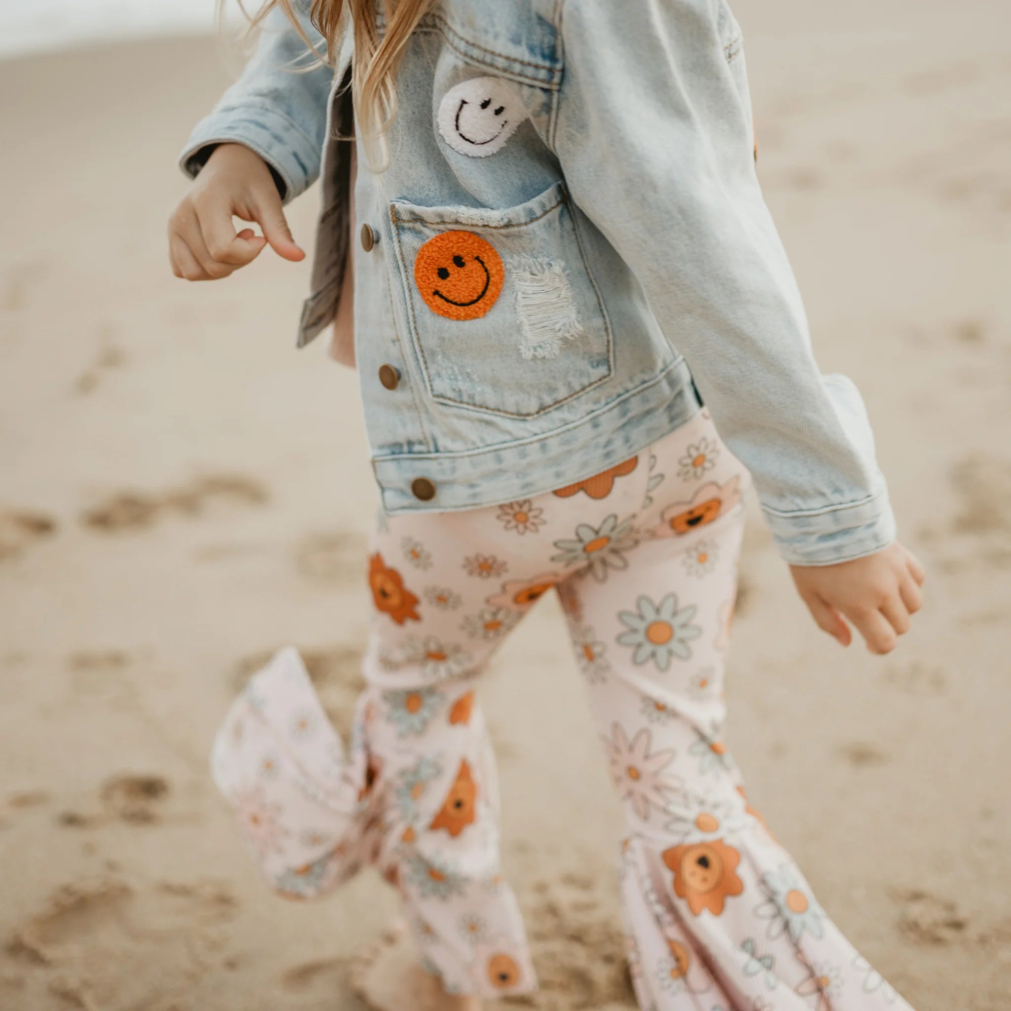 Petite Hailey Patch Flare Pants Daisy