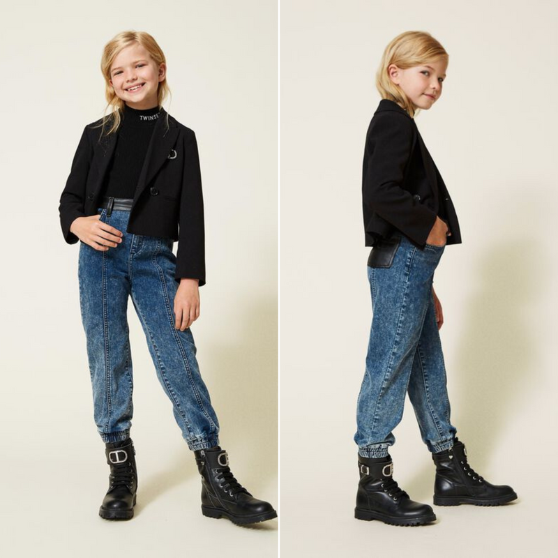 TWINSET Jeans With Leather-like Finishes kids pants TWINSET   