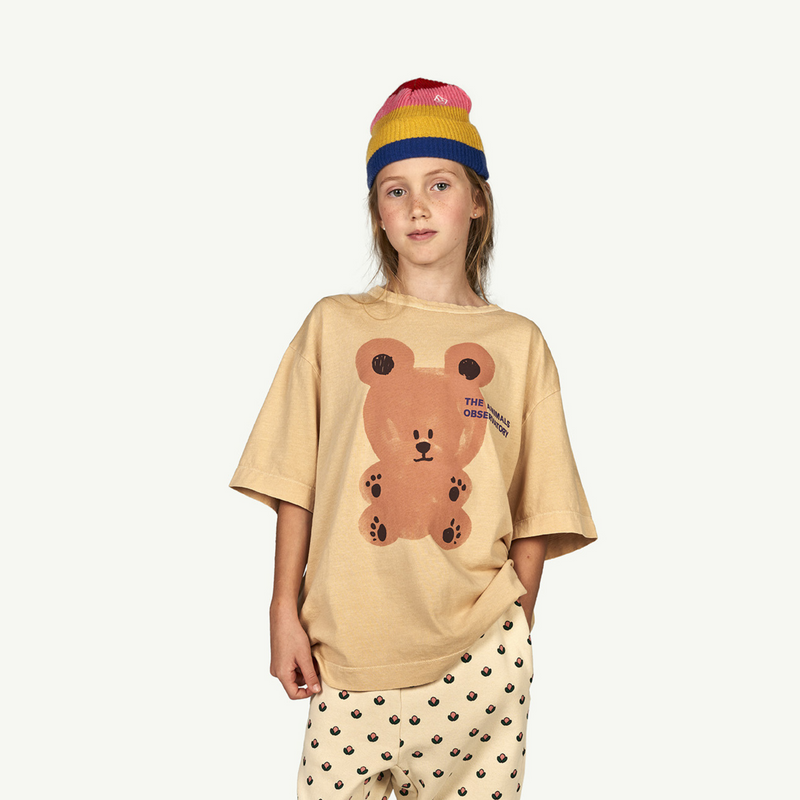 The Animals Observatory Rooster Oversized T Shirt Brown Bear kids T shirts The Animals Observatory   