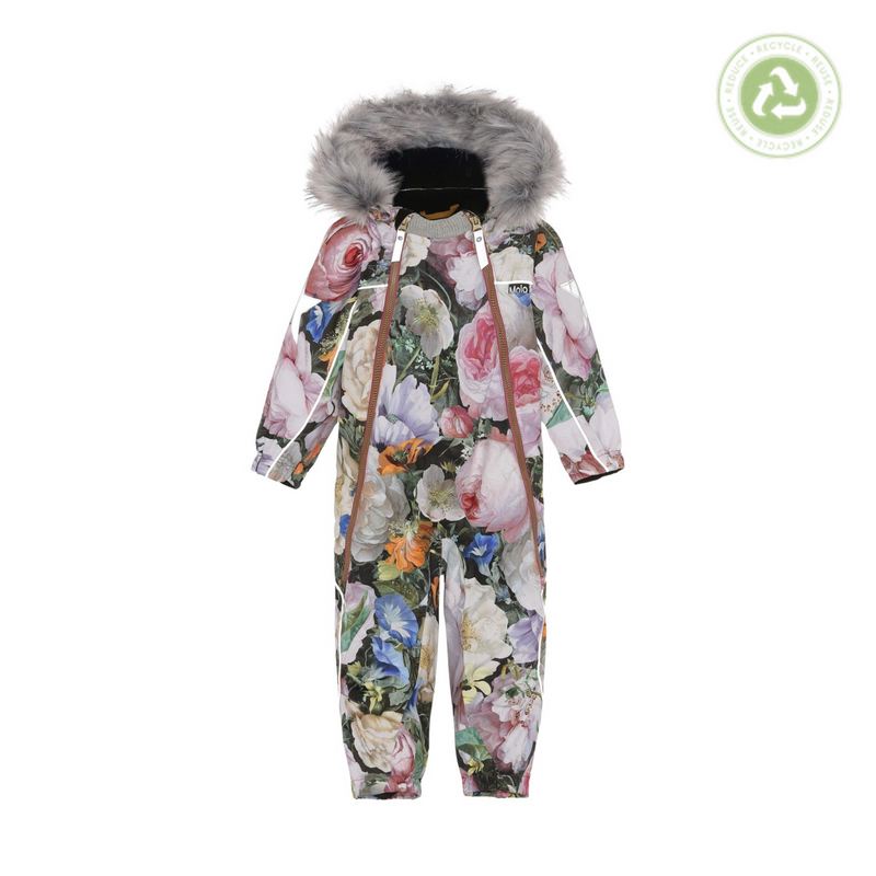 Molo Kids Pyxis Fur Still Life Baby Functional Snowsuit - Crown Forever