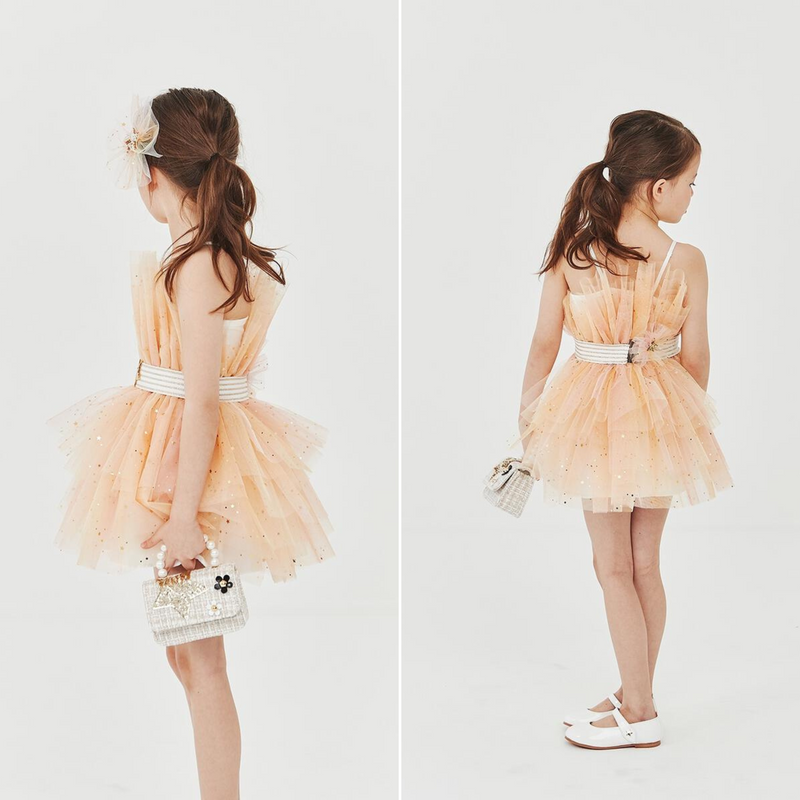 Petite Hailey Love Sh Dress Sparkle Orange 7Y Sparkle Orange