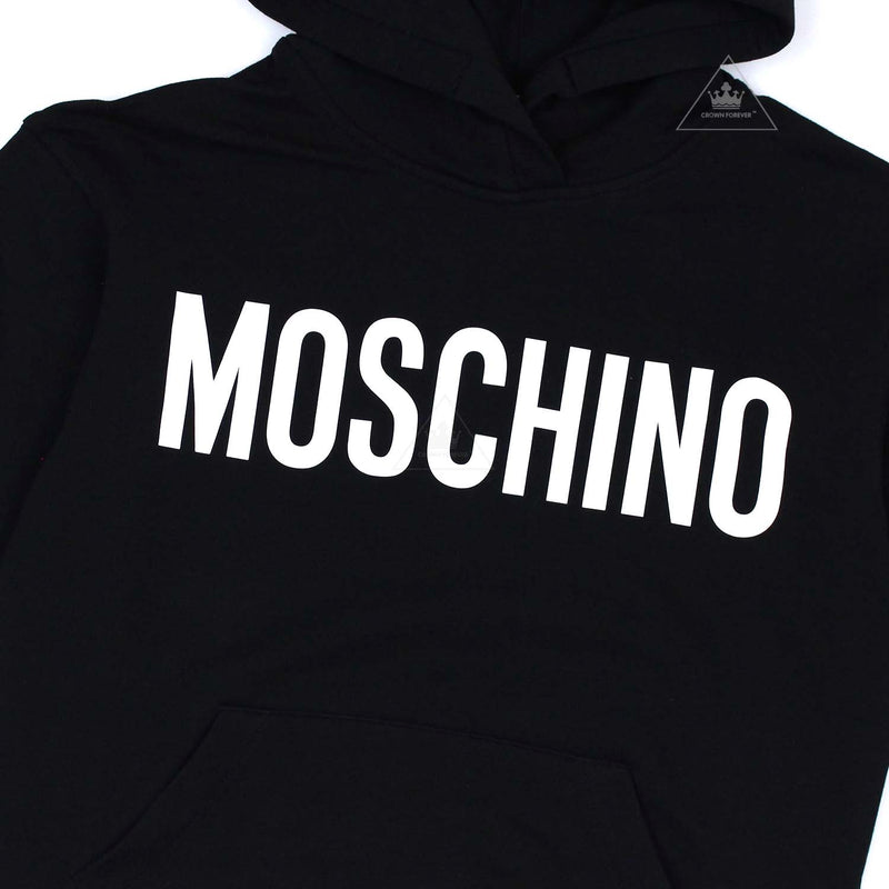 Moschino Kids Boys Maxi Hooded Sweatshirt with Logo Mini Me