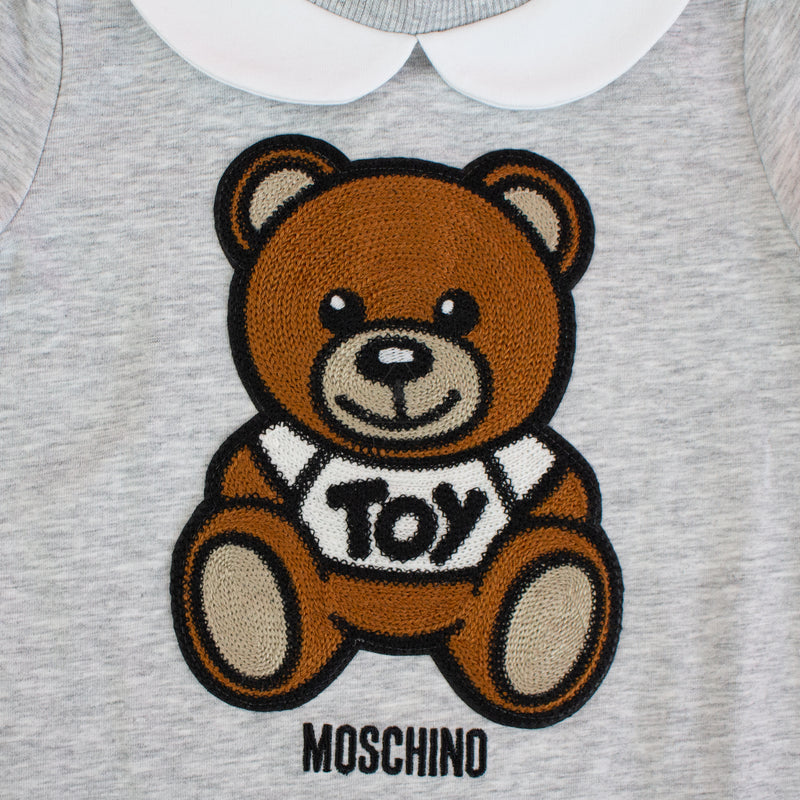 Moschino Baby Short Sleeve Romper With Collar Bear Gift Box baby rompers Moschino   