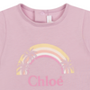 Chloé Kids Baby Girl Rainbow Logo T-Shirt Pink baby T shirts Chloé Kids   