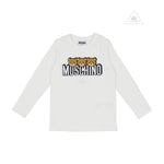 Moschino Kids Girls Long Sleeve T With Logo And Bear Graphics Cloud kids long sleeve t shirts Moschino   