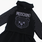 Moschino Kids Girls Rhinestones Hoodie Dress kids dresses Moschino   