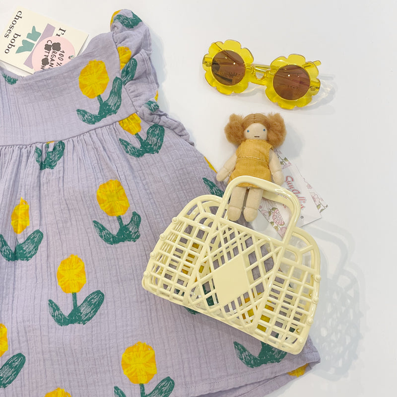 Sun Jellies Retro Basket (Mini) Yellow kids bags Sun Jellies   