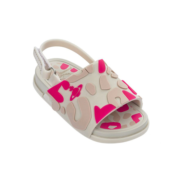 Mini Melissa Vivienne Westwood Mini Beach Slide Sandal Beige Pink * FINAL SALE kids shoes Mini Melissa   