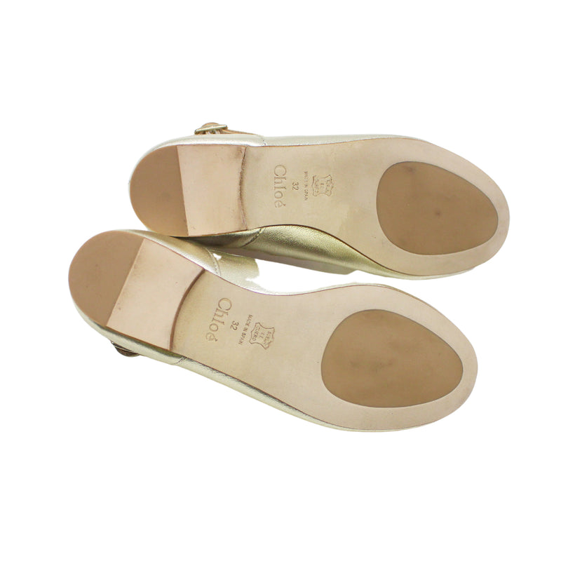 Chloé Kids Girls Scallop-edge Ballerina Shoes - Crown Forever