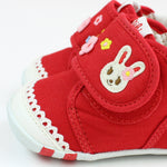 Miki House Logo Bunny Touch Strap Red Sneakers