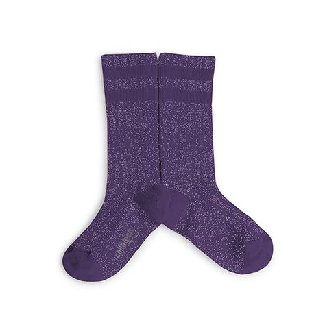 Collegien glittery varsity knee high socks in iris de provence kids socks and tights Collegien   