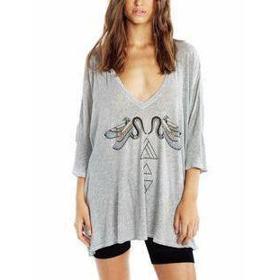 Wildfox Couture Tribal Snake Sunday Morning V-Neck Tee WF Tee Wildfox Couture   