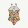 The Animals Observatory Deep Brown Flowers Trout Swimsuit kids swimwear one-pieces The Animals Observatory   