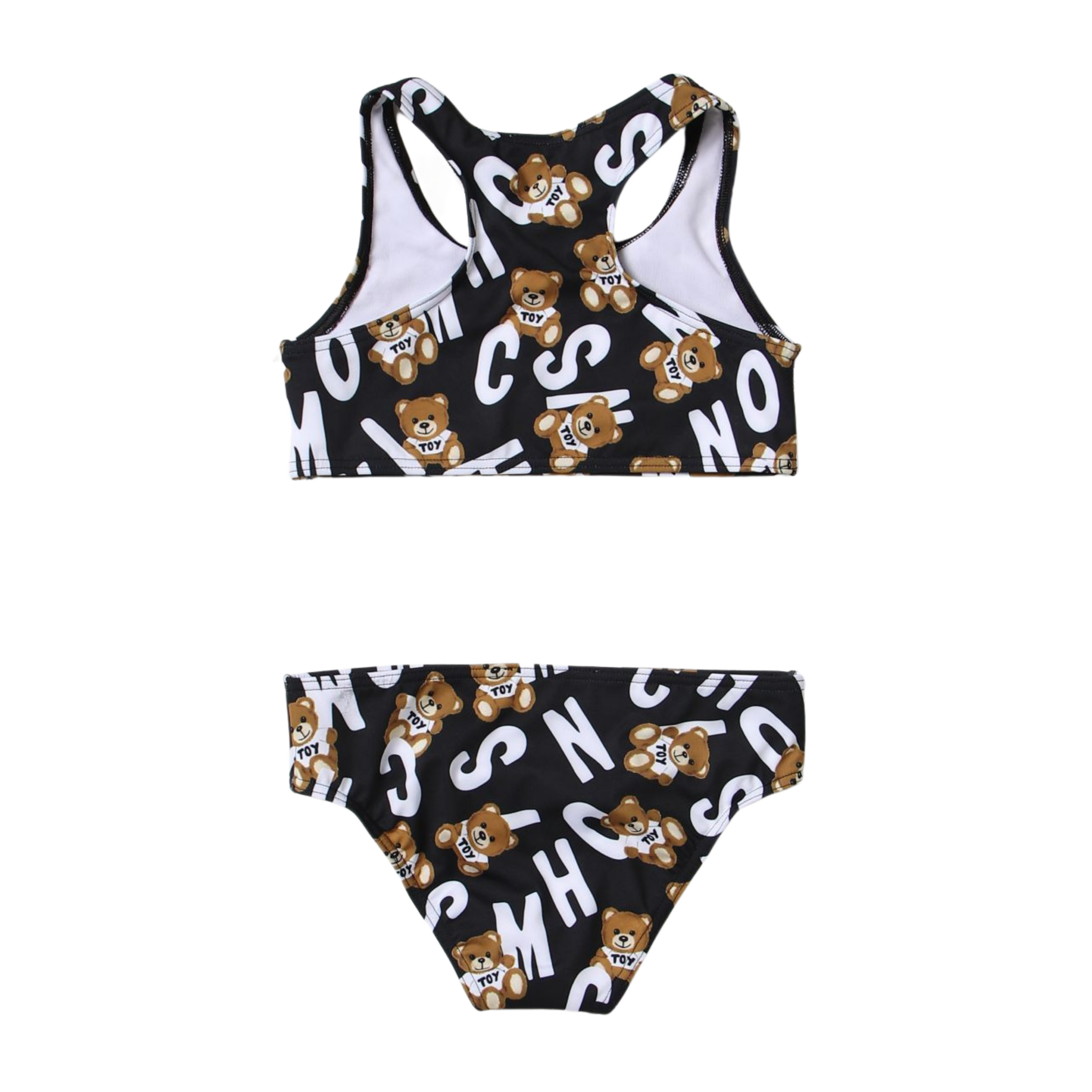 Moschino Kids Girls Black Teddy Bear Logo Bikini Crown Forever