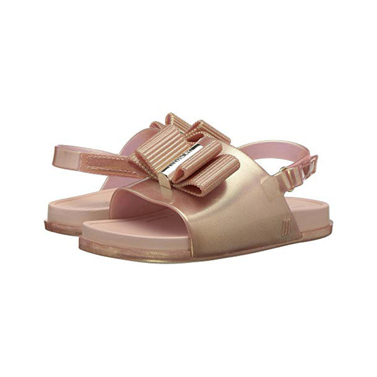 Mini Melissa Beach Slide Sandal Gold Metallic Pink * FINAL SALE kids shoes Mini Melissa   