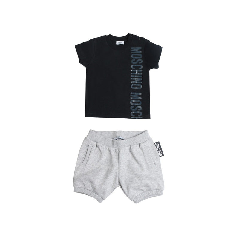 Moschino Baby Boy T Shirt And Shorts Set With Side Graphic kids tops+bottoms sets Moschino   