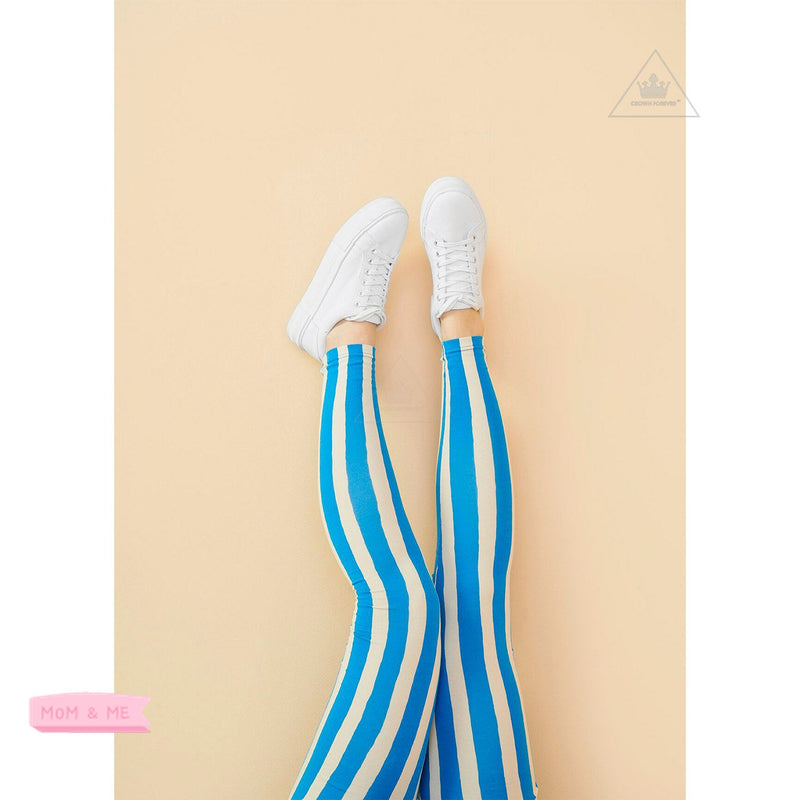 Papu Stories Women Organic Leggings Blue Stripes 