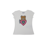 Moschino Kids Girls Ivory Teddy Logo T-Shirt kids T shirts Moschino   