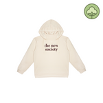 The New Society Logo Flock Hoodie Sand kids hoodies The New Society   
