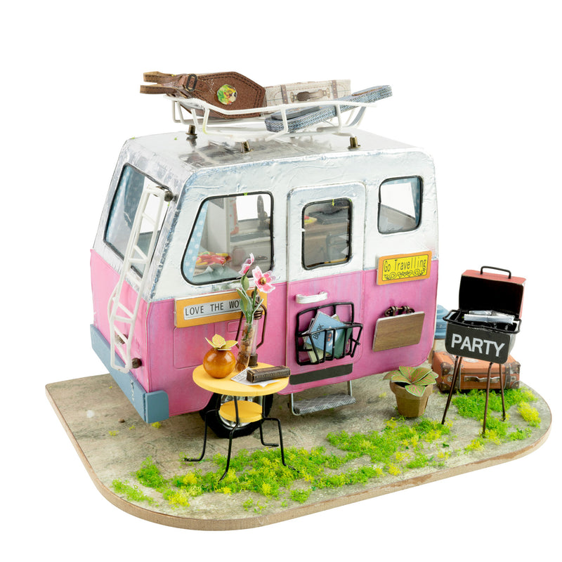 Hands Craft Happy Camper, DIY Miniature Dollhouse Kit-DGM04 - Crown Forever
