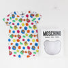 Moschino Baby Short Sleeve Romper With Toy Geometric Gift Box baby rompers Moschino   