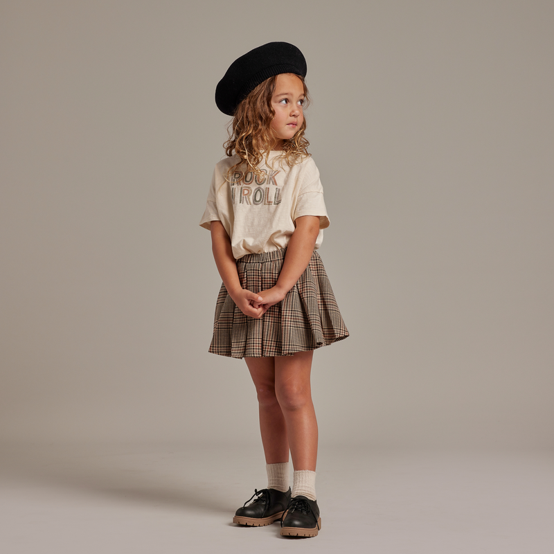 Rylee + Cru Pleated Mini Skirt Rustic Plaid