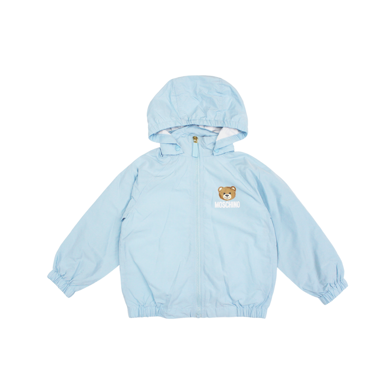 Moschino Baby Bear Toy Rattle Hooded Jacket Baby Blue kids jackets Moschino   