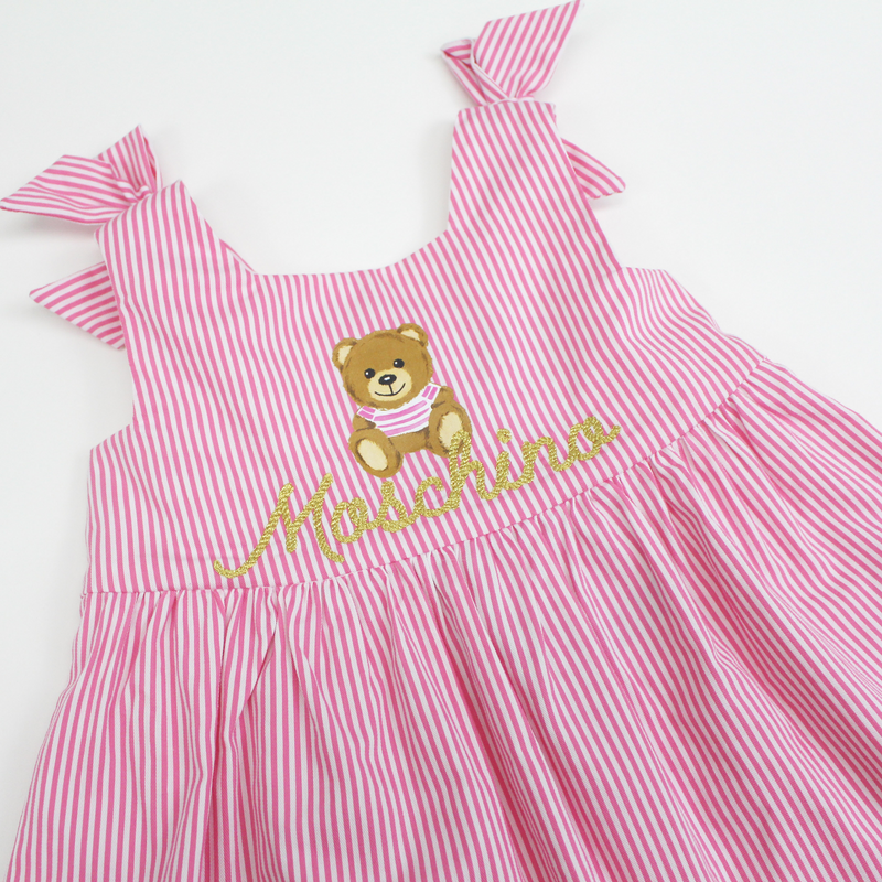 Moschino Baby Girl Teddy Bear striped dress gift box kids tops+bottoms sets Moschino   