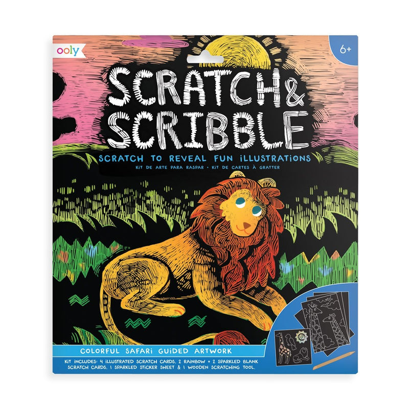 Ooly Scratch & Scribble - Colorful Safari kids stationary OOLY   