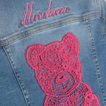 Moschino Kids Girl embroidered-teddy denim jacket kids jackets Moschino   