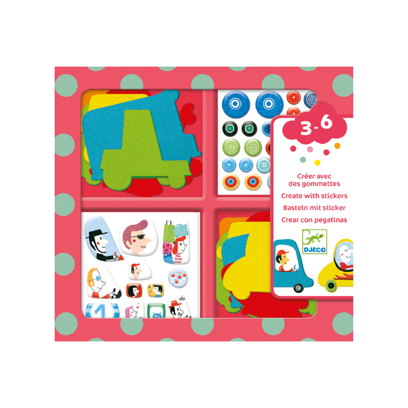 Djeco Petit Gift Sticker Kit I Love Cars kids art+craft Djeco   