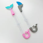 Bling2o Shark Bite Snorkel, Grey with Blue Fin swim goggle Bling2o   