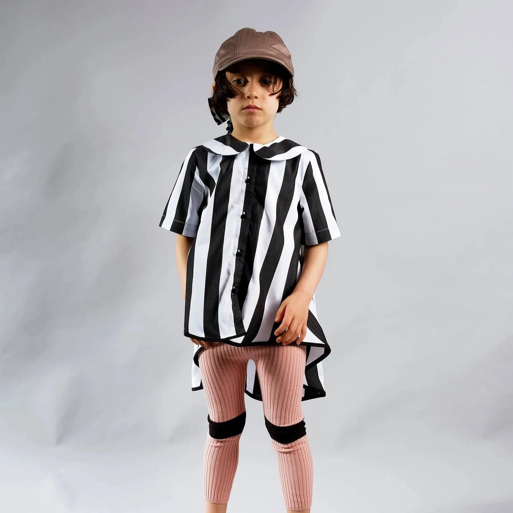 Wolf and Rita Diana White Stripes Shirt kids shirts Wolf and Rita   