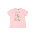 Moschino Kids Rainbow Teddy Logo T Shirt Pink