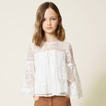 TWINSET Girl Lace Blouse With Fringes kids blouses TWINSET   