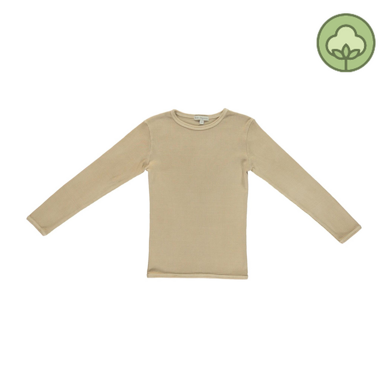 Bebe Organic Gaia top Sand - Natural Dye kids long sleeve t shirts Bebe Organic   