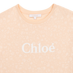 Chloé Kids Logo T Shirt Pale Pink Mini Me kids T shirts Chloé Kids   