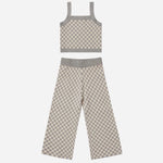 Rylee + Cru checker knit set || slate check