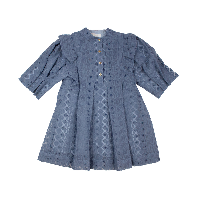 Chloé Kids Girls Blue Organza Couture Dress