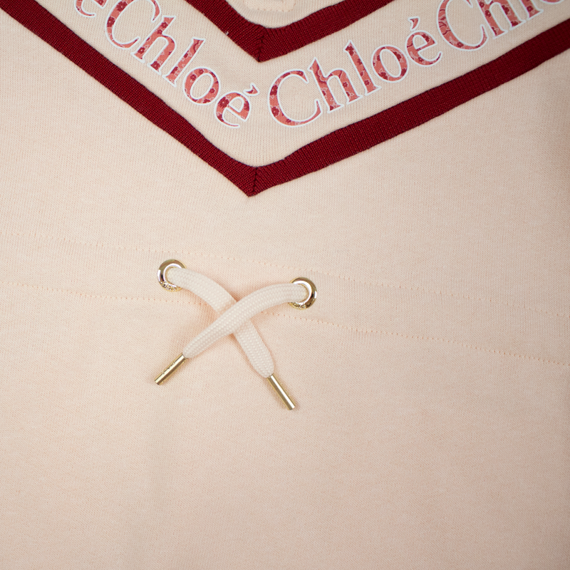 Chloé Kids Girls Pink Logo Sweatshirt Dress kids dresses Chloé Kids   