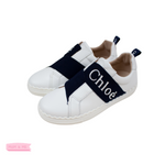 Chloé Kids Girls White & Blue Sneakers