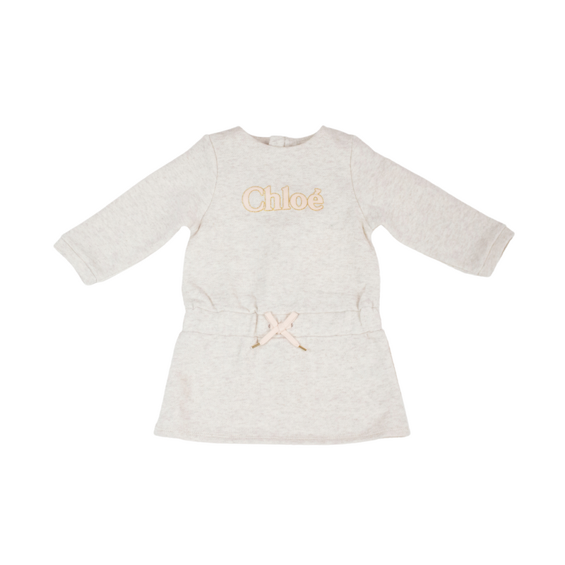 Chloé Kids Baby Girls' Glittery Logo Fleece Long Sleeve Dress baby dresses Chloé Kids   