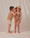 Rylee + Cru swim trunk || leopard UPF 50+ kids swimwear bottoms Rylee And Cru   