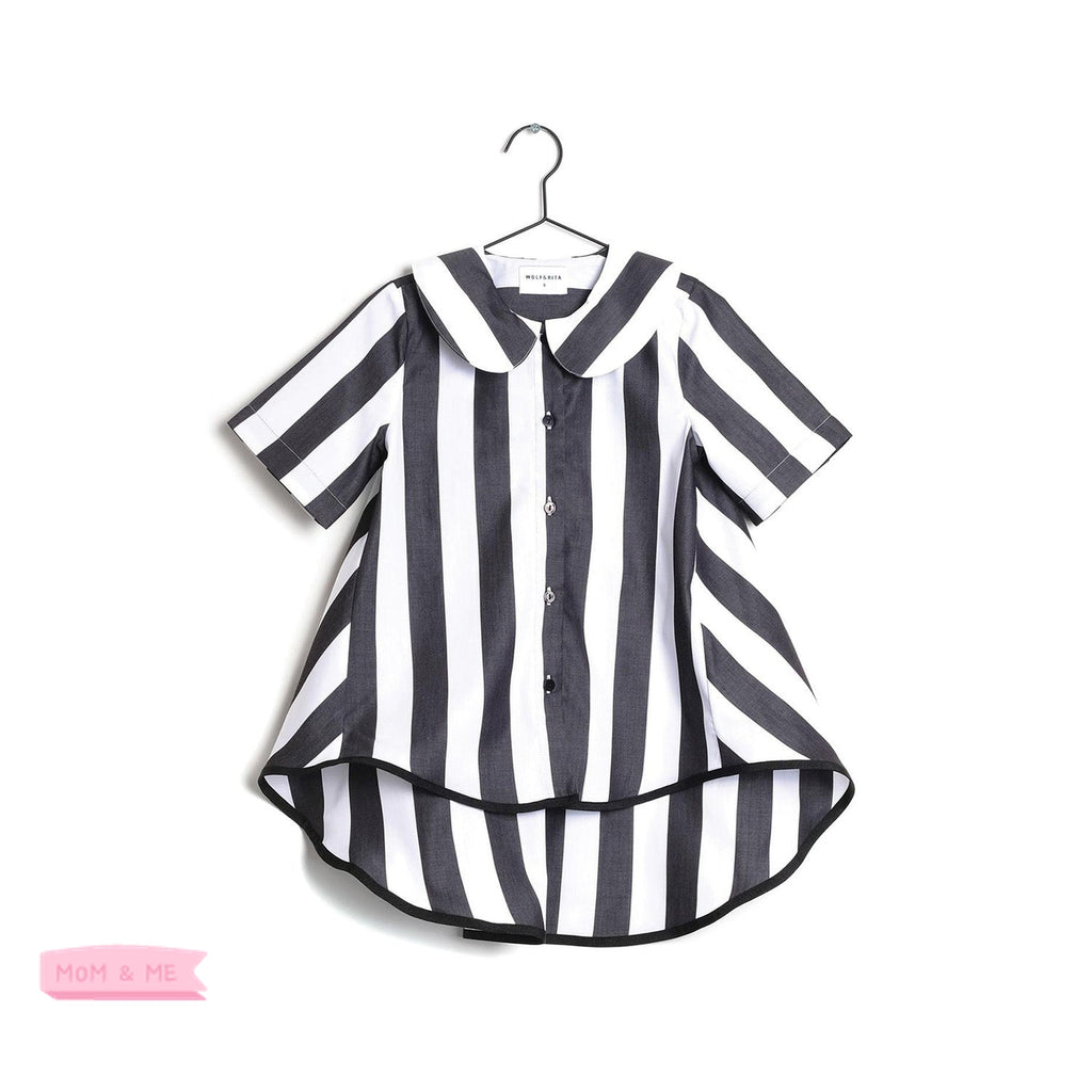 Wolf and Rita Diana White Stripes Shirt kids shirts Wolf and Rita   