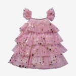 Petite Hailey Layered Star Dress Pink kids dresses Petite Hailey   